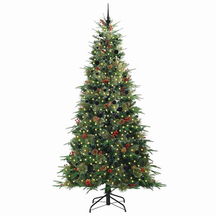 Plast Hingad Julgran med 300 LED-lampor Grön 240 cm PE och PVC