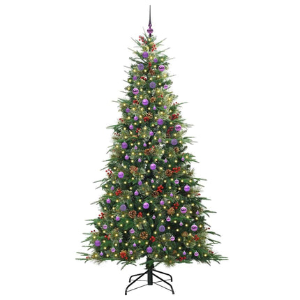 Plast Hingad Julgran med 300 LED-lampor Grön 240 cm PE och PVC