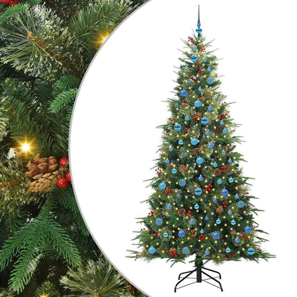 Plast Hingad Julgran med 300 LED-lampor Grön 240 cm PE och PVC