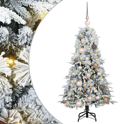 Plast Hingad Julgran med 150 LED-lampor Vit 120 cm PE och PVC