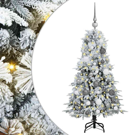Plast Hingad Julgran med 150 LED-lampor Vit 120 cm PE och PVC