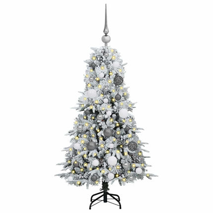 Plast Hingad Julgran med 150 LED-lampor Vit 120 cm PE och PVC