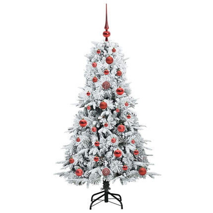 Plast Hingad Julgran med 150 LED-lampor Vit 120 cm PE och PVC