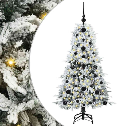 Plast Hingad Julgran med 150 LED-lampor Vit 120 cm PE och PVC
