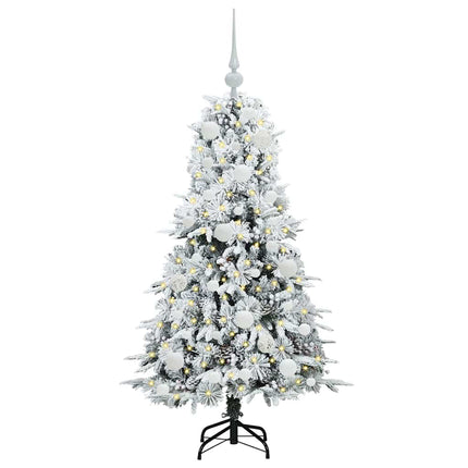 Plast Hingad Julgran med 150 LED-lampor Vit 120 cm PE och PVC