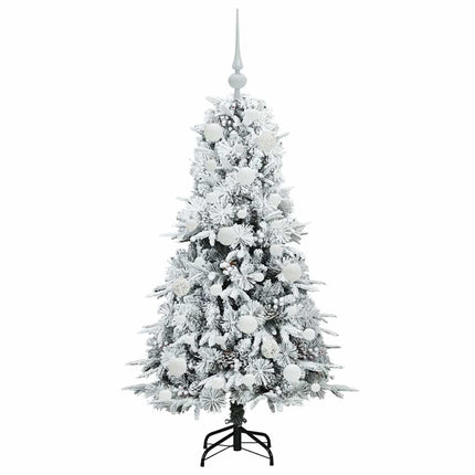 Plast Hingad Julgran med 150 LED-lampor Vit 120 cm PE och PVC