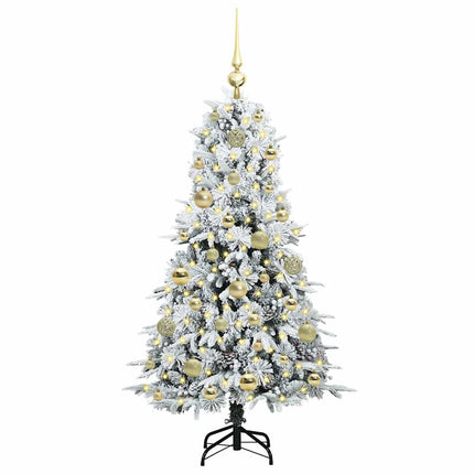 Plast Hingad Julgran med 150 LED-lampor Vit 120 cm PE och PVC
