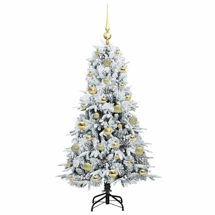 Plast Hingad Julgran med 150 LED-lampor Vit 120 cm PE och PVC