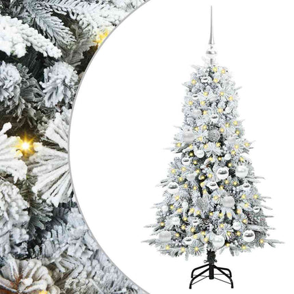 Plast Hingad Julgran med 150 LED-lampor Vit 120 cm PE och PVC