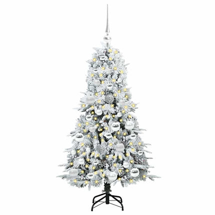 Plast Hingad Julgran med 150 LED-lampor Vit 120 cm PE och PVC