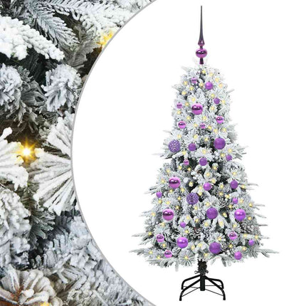 Plast Hingad Julgran med 150 LED-lampor Vit 120 cm PE och PVC