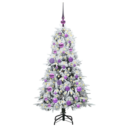 Plast Hingad Julgran med 150 LED-lampor Vit 120 cm PE och PVC