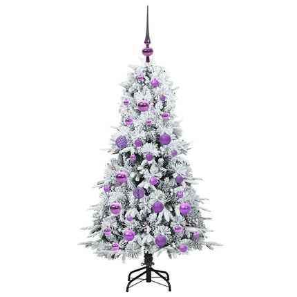Plast Hingad Julgran med 150 LED-lampor Vit 120 cm PE och PVC