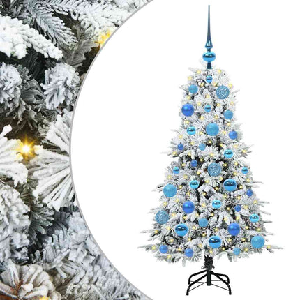 Plast Hingad Julgran med 150 LED-lampor Vit 120 cm PE och PVC