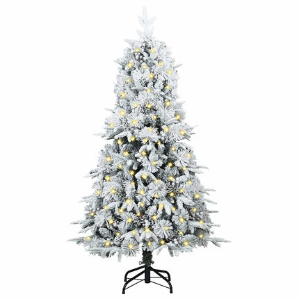 Plast Hingad Julgran med 150 LED-lampor Vit 150 cm PE och PVC