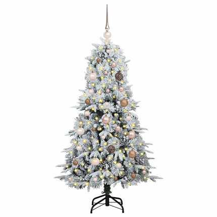 Plast Hingad Julgran med 150 LED-lampor Vit 150 cm PE och PVC