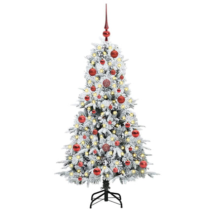Plast Hingad Julgran med 150 LED-lampor Vit 150 cm PE och PVC