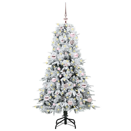 Plast Hingad Julgran med 150 LED-lampor Vit 150 cm PE och PVC
