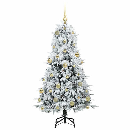 Plast Hingad Julgran med 150 LED-lampor Vit 150 cm PE och PVC