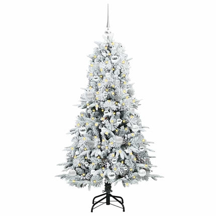 Plast Hingad Julgran med 150 LED-lampor Vit 150 cm PE och PVC