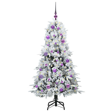 Plast Hingad Julgran med 150 LED-lampor Vit 150 cm PE och PVC