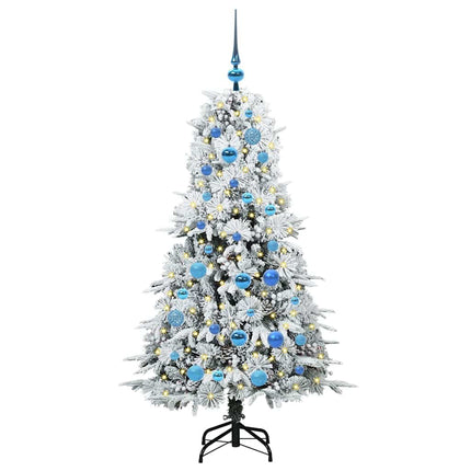 Plast Hingad Julgran med 150 LED-lampor Vit 150 cm PE och PVC