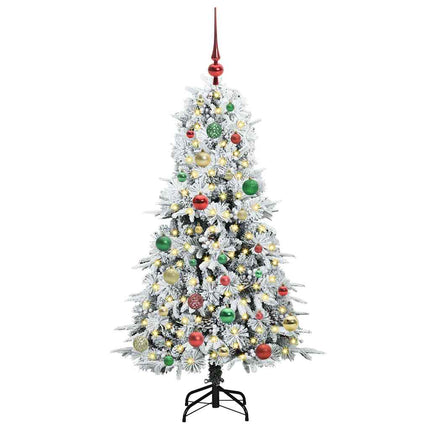 Plast Hingad Julgran med 150 LED-lampor Vit 150 cm PE och PVC