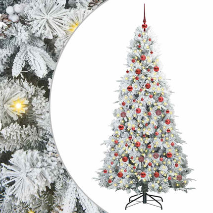 Plast Hingad Julgran med 300 LED-lampor Vit 180 cm PE och PVC