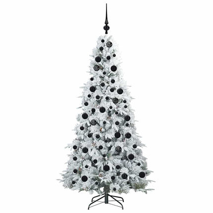 Plast Hingad Julgran med 300 LED-lampor Vit 180 cm PE och PVC