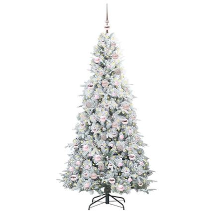 Plast Hingad Julgran med 300 LED-lampor Vit 180 cm PE och PVC