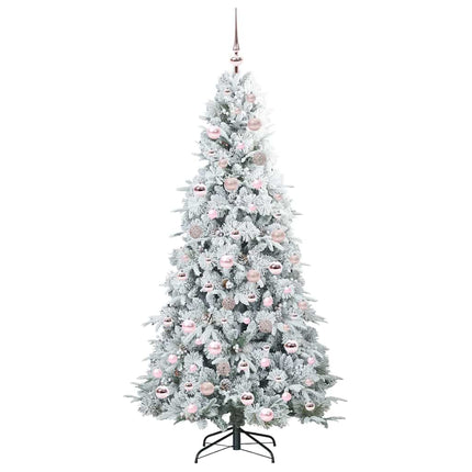 Plast Hingad Julgran med 300 LED-lampor Vit 180 cm PE och PVC