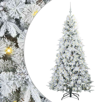 Plast Hingad Julgran med 300 LED-lampor Vit 180 cm PE och PVC