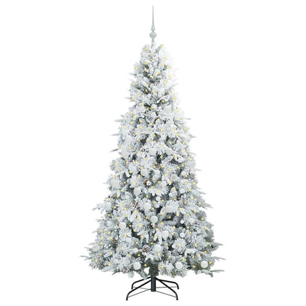 Plast Hingad Julgran med 300 LED-lampor Vit 180 cm PE och PVC