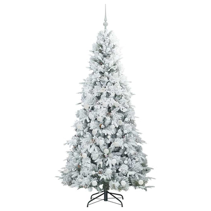 Plast Hingad Julgran med 300 LED-lampor Vit 180 cm PE och PVC