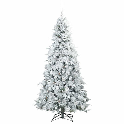 Plast Hingad Julgran med 300 LED-lampor Vit 180 cm PE och PVC