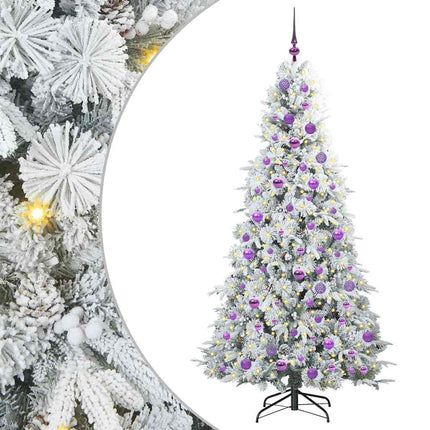 Plast Hingad Julgran med 300 LED-lampor Vit 180 cm PE och PVC