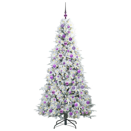 Plast Hingad Julgran med 300 LED-lampor Vit 180 cm PE och PVC