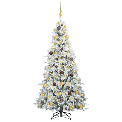 Plast Hingad Julgran med 300 LED-lampor Vit 210 cm PE och PVC