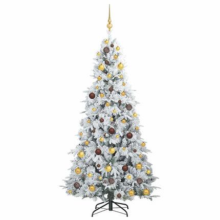 Plast Hingad Julgran med 300 LED-lampor Vit 210 cm PE och PVC