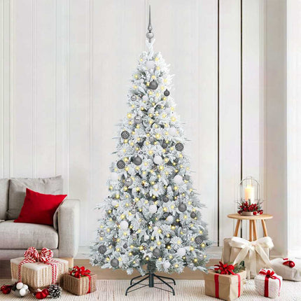 Plast Hingad Julgran med 300 LED-lampor Vit 210 cm PE och PVC