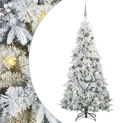 Plast Hingad Julgran med 300 LED-lampor Vit 210 cm PE och PVC