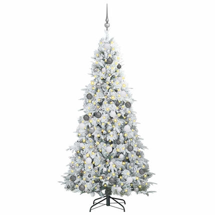 Plast Hingad Julgran med 300 LED-lampor Vit 210 cm PE och PVC