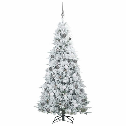 Plast Hingad Julgran med 300 LED-lampor Vit 210 cm PE och PVC
