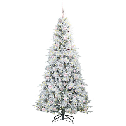 Plast Hingad Julgran med 300 LED-lampor Vit 210 cm PE och PVC