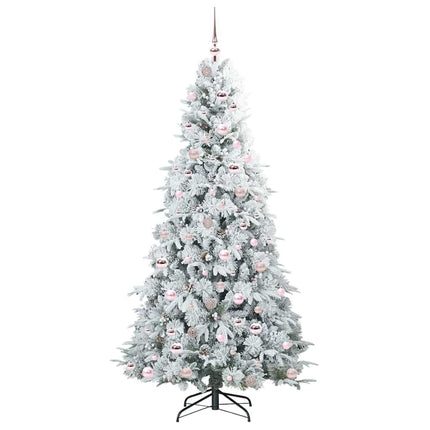 Plast Hingad Julgran med 300 LED-lampor Vit 210 cm PE och PVC