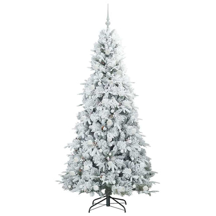 Plast Hingad Julgran med 300 LED-lampor Vit 210 cm PE och PVC