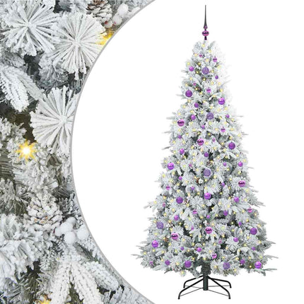Plast Hingad Julgran med 300 LED-lampor Vit 210 cm PE och PVC