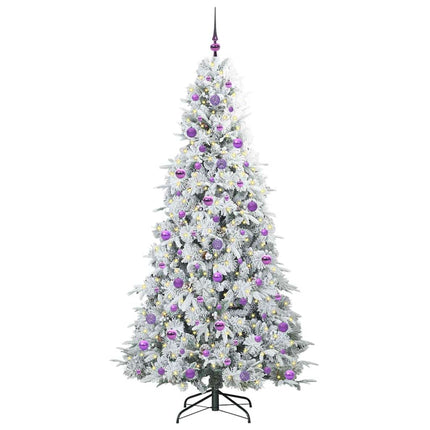 Plast Hingad Julgran med 300 LED-lampor Vit 210 cm PE och PVC