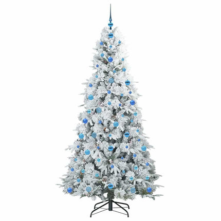 Plast Hingad Julgran med 300 LED-lampor Vit 210 cm PE och PVC