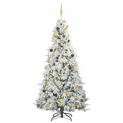 Plast Hingad Julgran med 300 LED-lampor Vit 240 cm PE och PVC